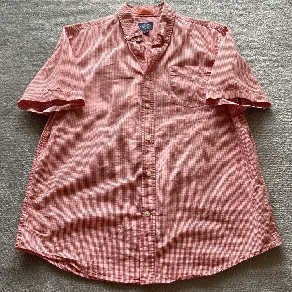 St Johns Bay‎ Performance Shirt Mens Large Pink Gingham Stretch UPF 50